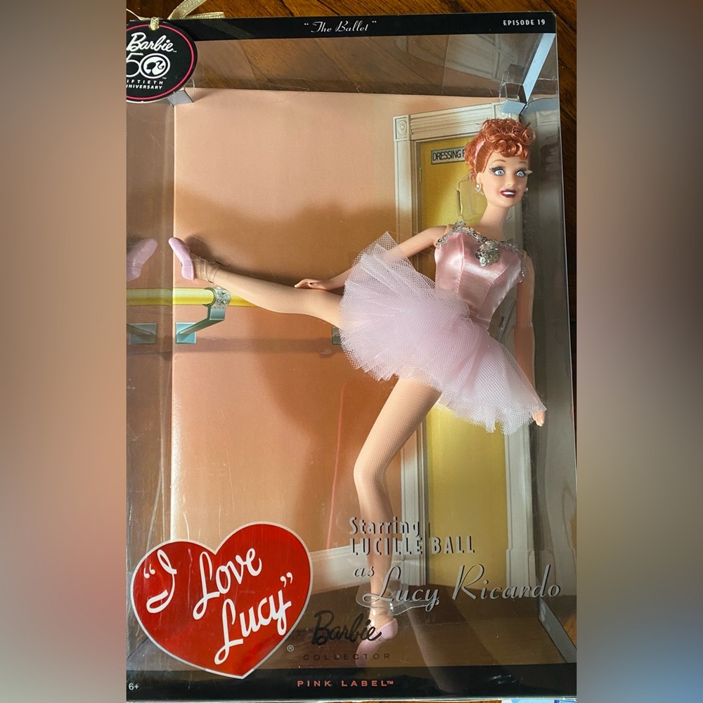 I Love Lucy Barbie Doll- The Ballet Episode 19 Lucille Ball Collector Pink Label